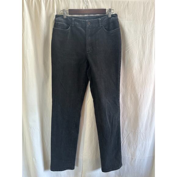 Anne Klein Black Straight-Leg Jeans - Size 10 - Picture 1 of 3